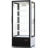 Шкаф-витрина холодильный напольный, вертикальный, L0.68м, 550л, 1 дверь стекло, 4 полки, +5/+10С, дин.охл., белый, 4-х стороннее остекление