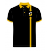 Рубашка ПОЛО р-р XS (44) короткие рукава черная с желтой стрелкой