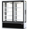 Шкаф-витрина холодильный напольный, вертикальный, L1.65м, 1500л, 2 двери-купе стекло, 10 полок, +1/+10С, дин.охл., белый, 4-х стороннее остекление